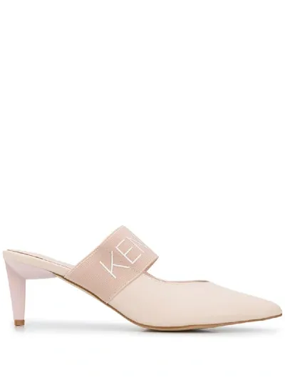 Kendall + Kylie Lacey Mules In Beige In Pink