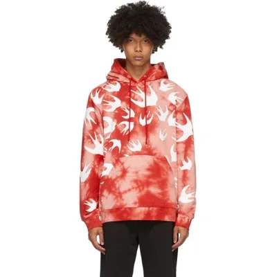 Mcq By Alexander Mcqueen Mcq Alexander Mcqueen Pink And Red Mcq Swallow Tie-dye Hoodie In 6406 Red