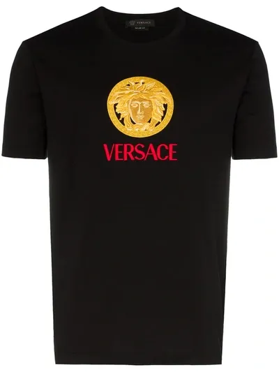 Versace Medusa Logo-print T-shirt In Black