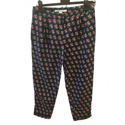 Pre-owned Diane Von Furstenberg Silk Trousers In Multicolour