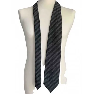 Pre-owned Hugo Boss Wool Tie In Anthracite