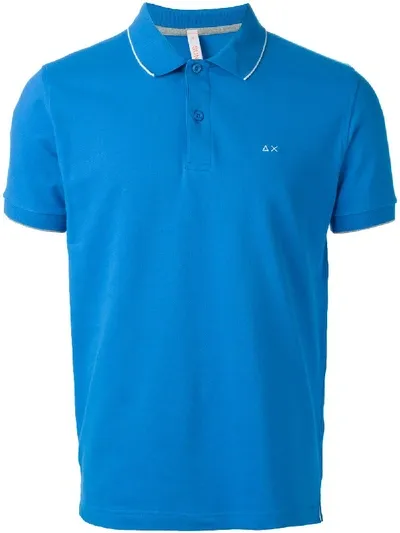 Sun 68 Paspeliertes Poloshirt In Blue