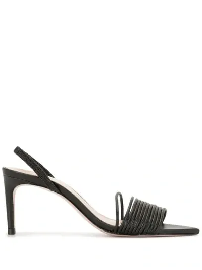 Schutz Ivy Strappy Sandals In Black