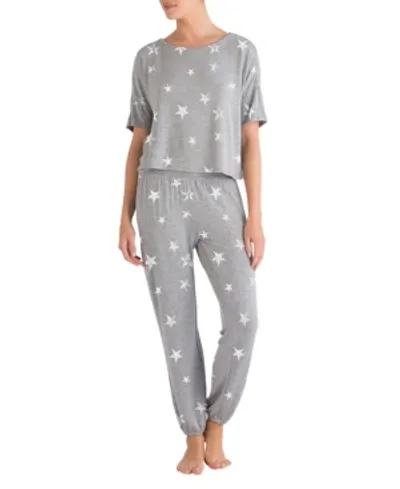 Honeydew Sun Lover Lounge Set In Heather Gray Stars In Heatgrystars