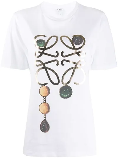 Loewe Anagram Cotton-jersey T-shirt In White