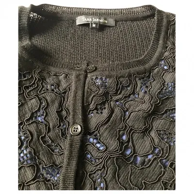 Pre-owned Tara Jarmon Wool Cardigan In Black