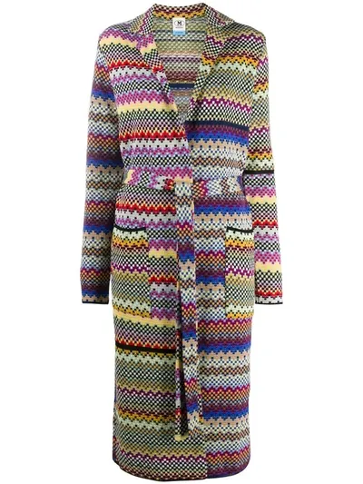 M Missoni Geometric-knit Robe Cardigan In Yellow