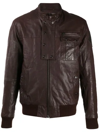 Puma Bomberjacke Aus Leder In Brown