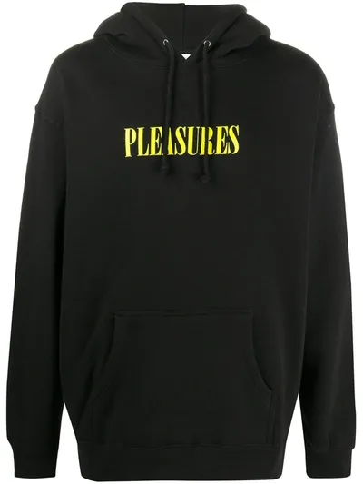 Pleasures Logo-print Hoodie In Black