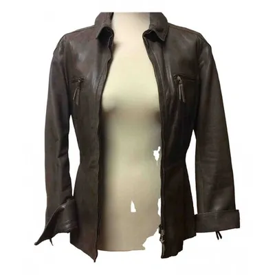 Pre-owned Ermanno Scervino Leather Jacket In Brown