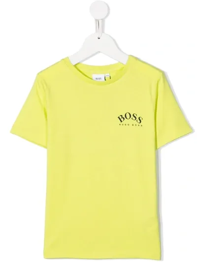 Hugo Boss Kids' Chest Logo T-shirt In Green