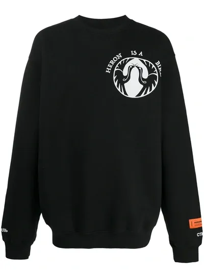 Heron Preston Over Bird Print Sweatshirt In Black