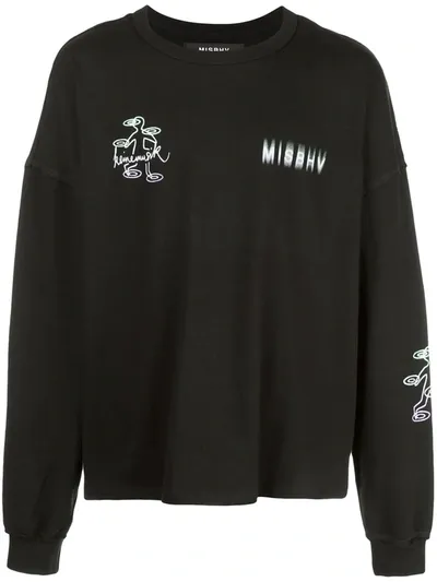 Misbhv Graphic Logo Print Long-sleeved Top In Black