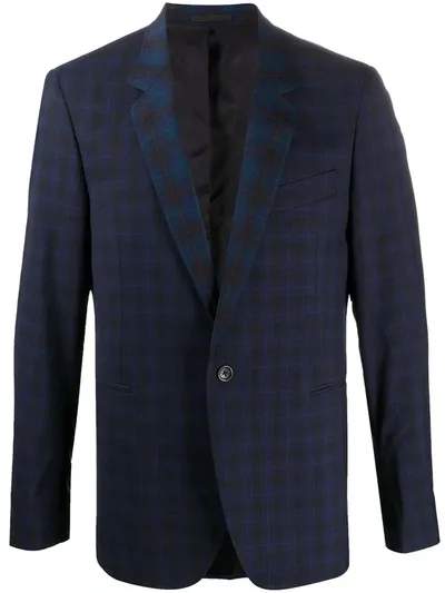 Ps By Paul Smith Checked Tailored Blazer In Blue