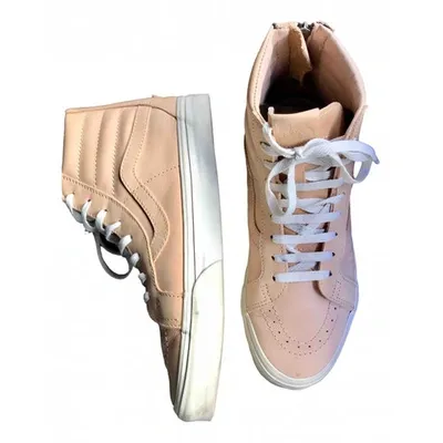 Pre-owned Vans Leather High Trainers In Pink