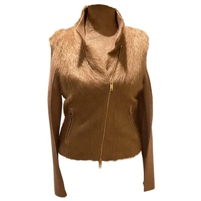 Pre-owned Sonia Rykiel Wool Short Vest In Camel