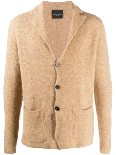 Roberto Collina V-neck Buttoned Cardigan In Brown