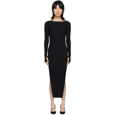 Totême Orville Rib Long Sleeve Midi Sweater Dress In Black