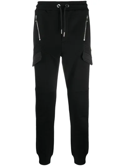 Les Hommes Multi-pocket Track Trousers In Black