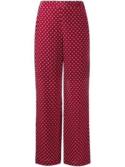 Michael Michael Kors Geometric-print Trousers In Red