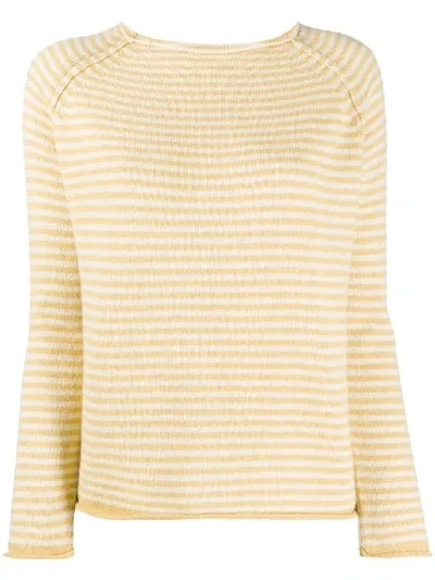 Forte Forte Striped Raglan-sleeves Jumper In Yellow