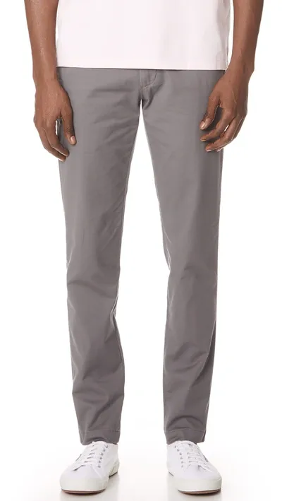 Club Monaco Connor Slim-fit Cotton-twill Chinos In Grey