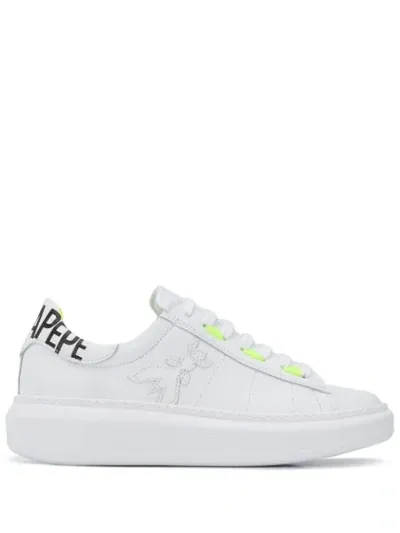 Patrizia Pepe Logo Print Sneakers In White