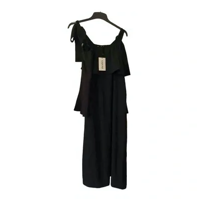 Pre-owned Ganni Mid-length Dress In Black