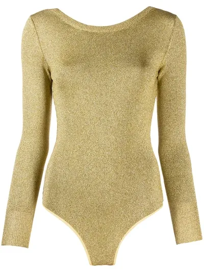 Forte Forte Metallic Effect Knit Body In Gold