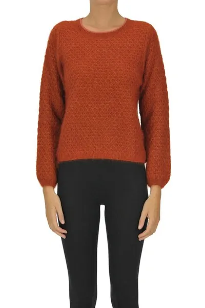 Bellerose Textured Knit Pullover In Red