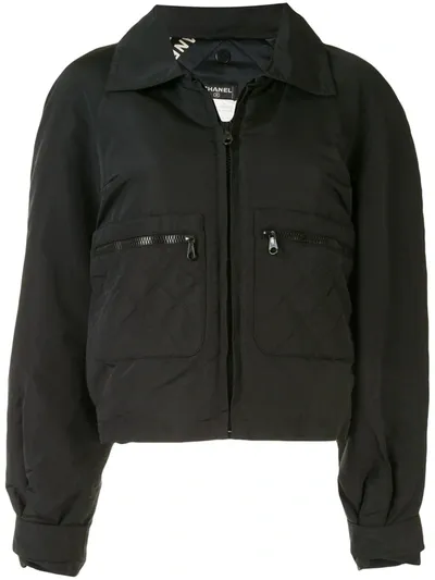 Pre-owned Chanel 1990s Sports Zipped Jacket In Black