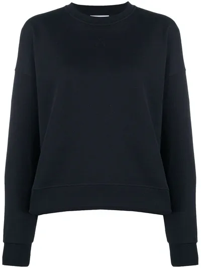 Ganni Relaxed-fit Crew-neck Sweatshirt In Blue