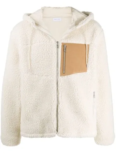 John Elliott Boulder Polar Fleece Full Zip Jacket In White