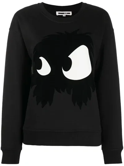 Mcq By Alexander Mcqueen Flocked Monster Sweater In Black