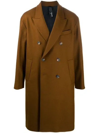 Hevo Double-breasted Wool Coat In Brown