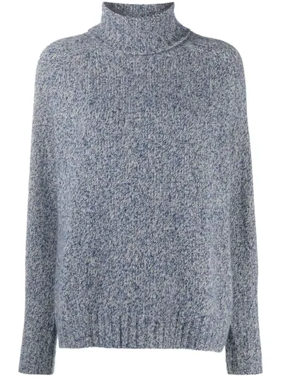 Odeeh Chunky Knit Roll-neck Jumper In Blue