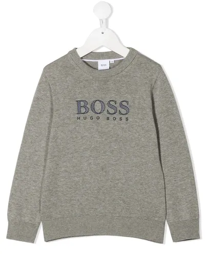 Hugo Boss Kids' Logo Patch Sweatshirt In Grey