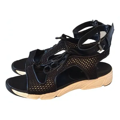 Pre-owned Baldinini Leather Sandal In Black