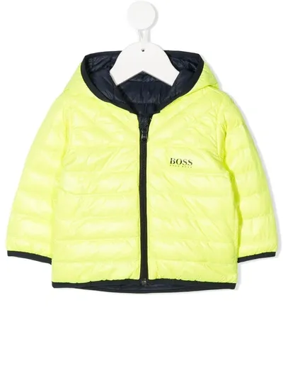 Hugo Boss Babies' Reversible Padded Down Jacket In Blue