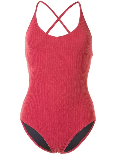 Duskii Margot Ribbed Swimsuit In Pink