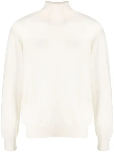 Z Zegna Turtleneck Cashmere Jumper In White