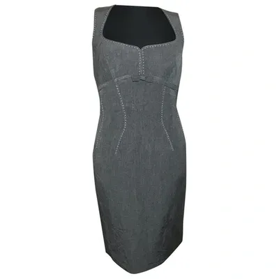 Pre-owned Mugler Mid-length Dress In Grey