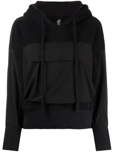 Thom Krom Contrasting Panel Hoodie In Black