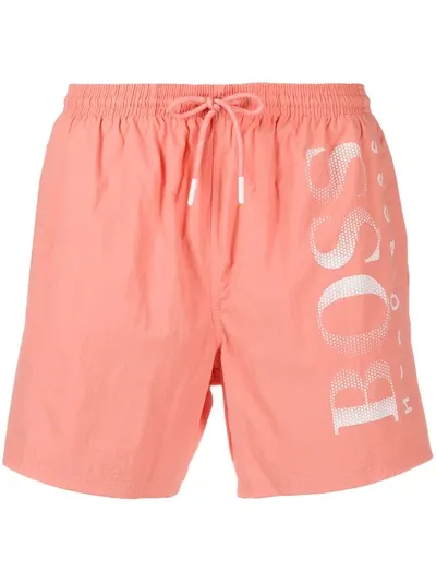 Hugo Boss Boss Octopus Swim Shorts In Pink