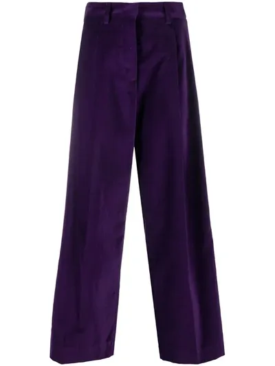 Jejia Wide-leg Cotton Chinos In Purple