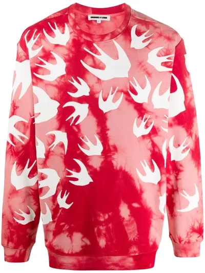 Mcq By Alexander Mcqueen Mcq Alexander Mcqueen Pink And Red Mcq Swallow Tie-dye Sweatshirt