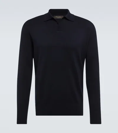 Loro Piana Slim-fit Kilberry Virgin Wool Polo Shirt In Blue