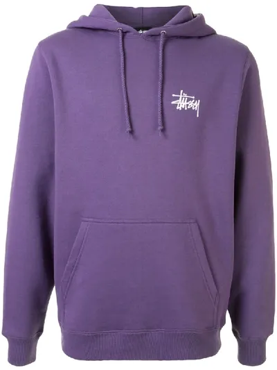 Stussy Rear Logo Print Hoodie In Purple