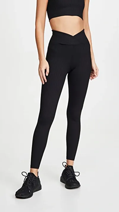 Year Of Ours Veronica High Waist Rib Leggings In Black