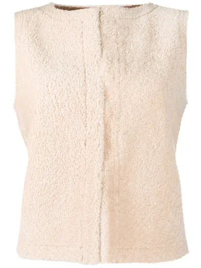 Simonetta Ravizza Sleeveless Gilet Jacket In Neutrals